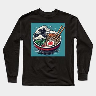 A  Classic Bowl of Ramen Have The Japanese Great Wave off Kanagawa Long Sleeve T-Shirt